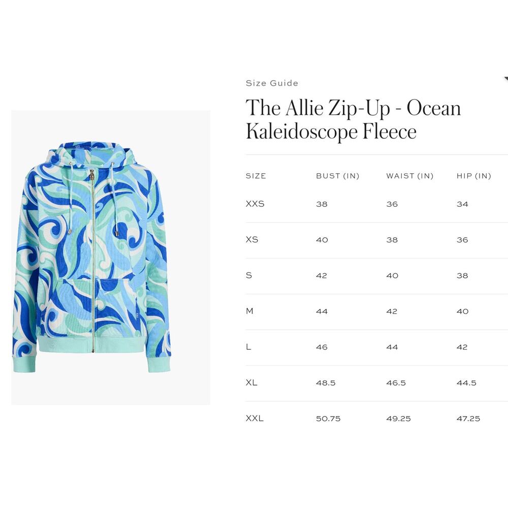 NWT Hill House The Allie Zip-Up Light Weight Jacket Sz. M Ocean Kaleidoscope - Picture 11 of 11